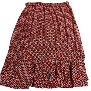 DFA New York Skirt Womens Medium Red Black wit Bottom Ruffle Polyester & Spandex